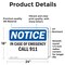 Signmission In Case Of Emergency Call 911, 24 in W x Rectangle, Vinyl Decal OS-2PACK-NS-D-1824-L-13652 - alternate 6